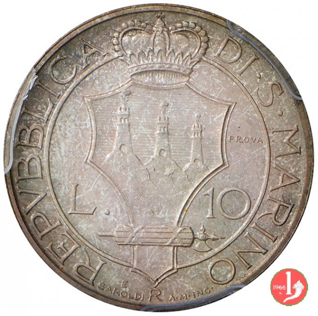 Prova 10 lire 2° tipo 1936 (Roma)