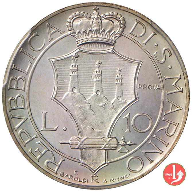 Prova 10 lire 2&deg; tipo 1938 (Roma)