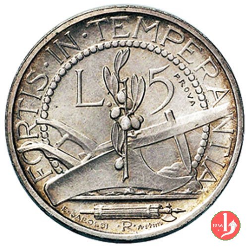 Prova 5 lire 2° tipo 1932 (Roma)
