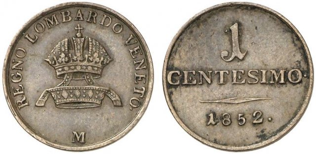 1 centesimo 1852 (Milano)