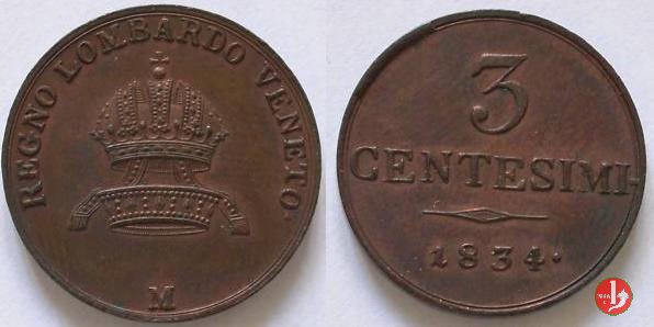 3 centesimi 1834 (Milano)