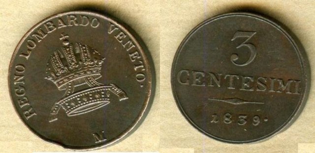 3 centesimi 1839 (Milano)