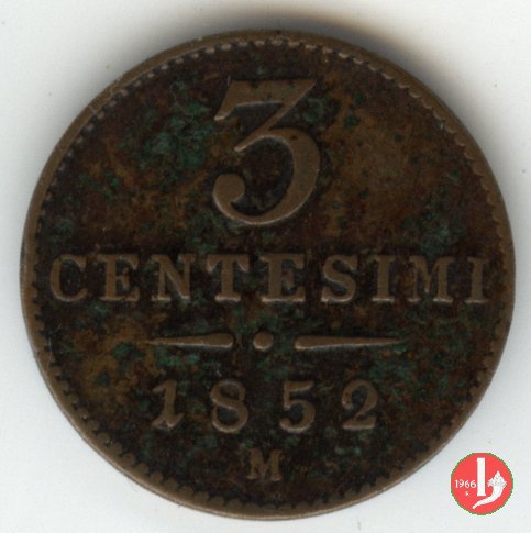 3 centesimi 1852 (Milano)