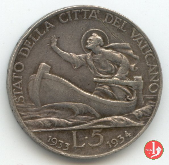 5 lire 1933-1934 (Roma)