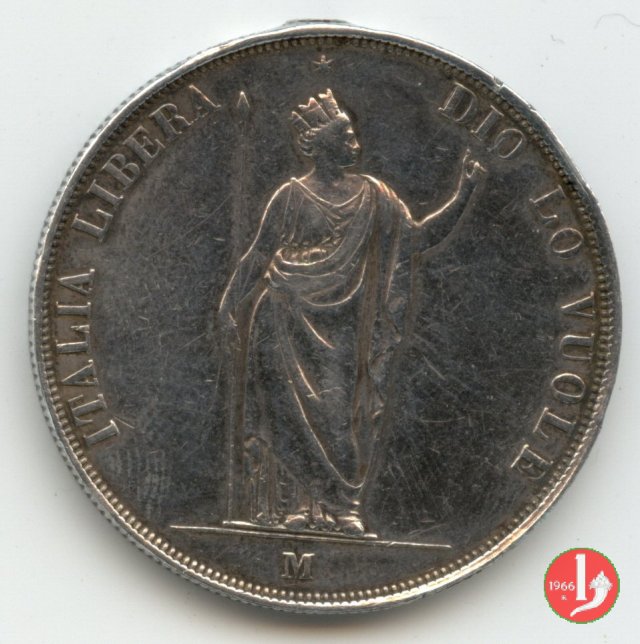 5 lire italiane 1848 (Milano)