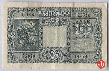 10 Lire "Giove" 1944