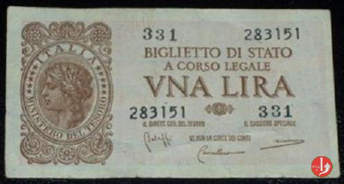 1 Lira "Italia Laureata" 1944