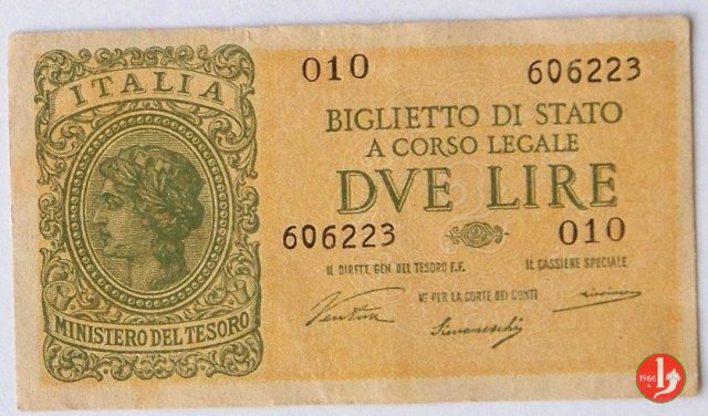 2 Lira "Italia Laureata" 1944