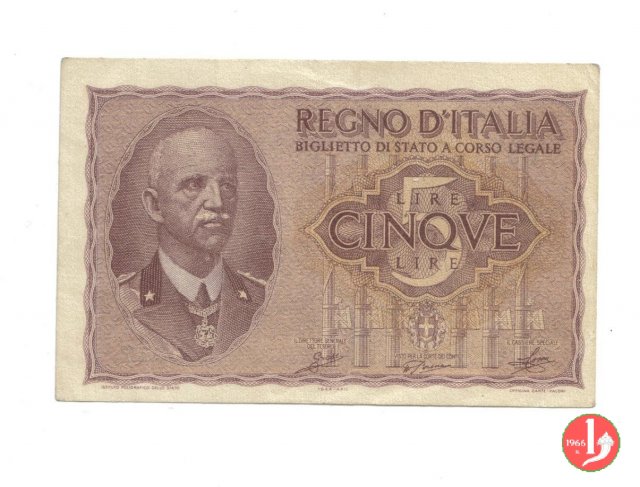 5 Lire Impero 1944