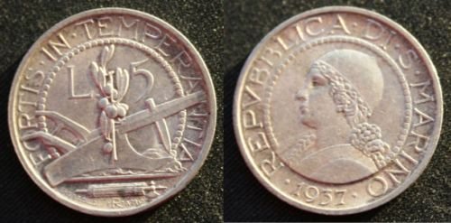 5 lire 1937 (Roma)