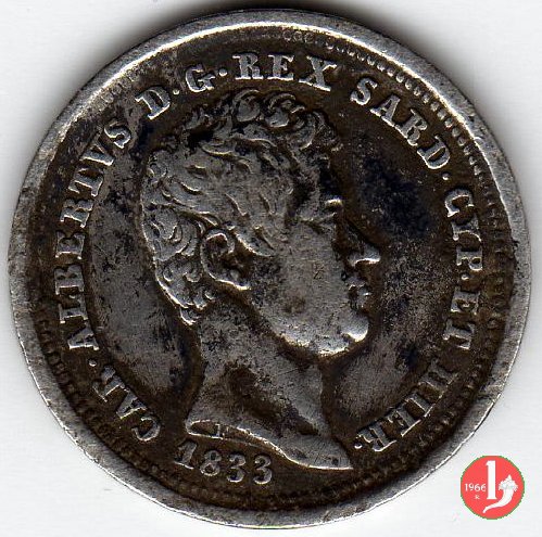 25 centesimi 1833 (Torino)