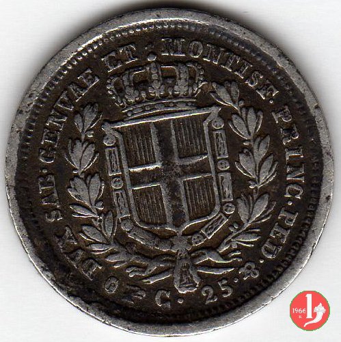 25 centesimi 1833 (Torino)