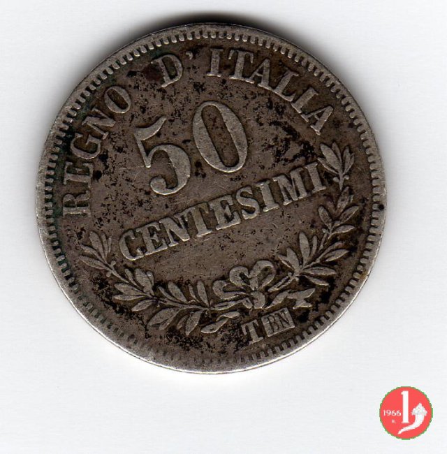 50 centesimi valore 1867 (Torino)