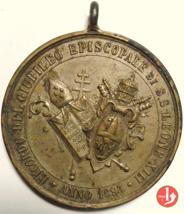 16- Ricordo del Giubileo Episcopale-Stemmi 39mm 1893