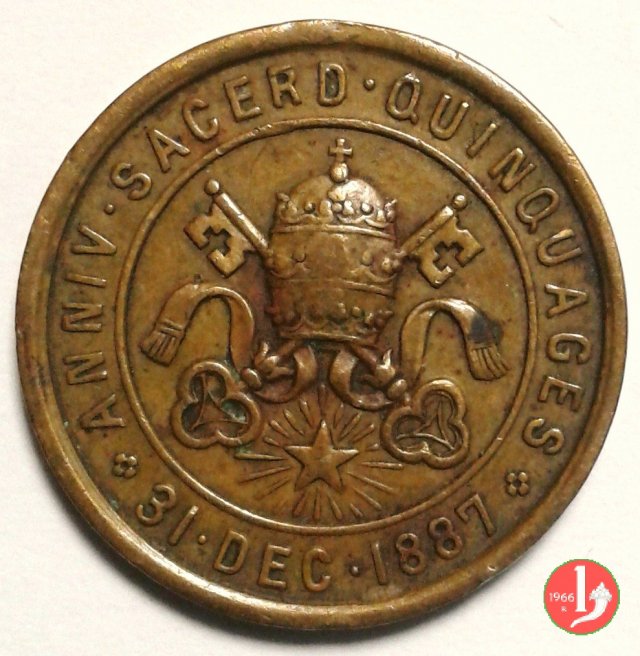 29-Giubileo Sacerdotale - Anniv. Sacerd. 25mm 1887