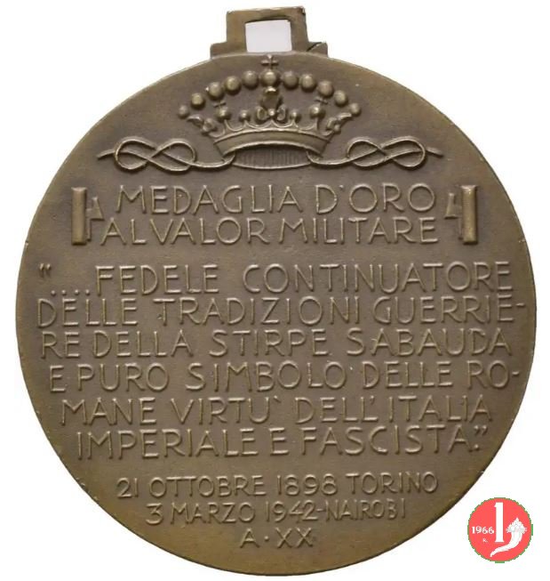 Amedeo di Savoia - Medaglia d'Oro -C36 1942