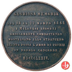 Commemorativa delle Cinque Giornate 1874 1874