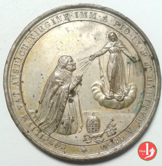 Concilio Ecum. -Pio IX e l'Immacolata -B17 1869