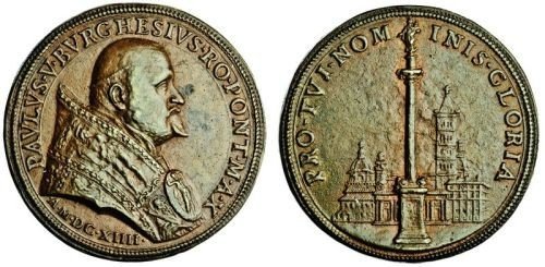 La statua della vergine davanti a S. Maria Maggio 1618