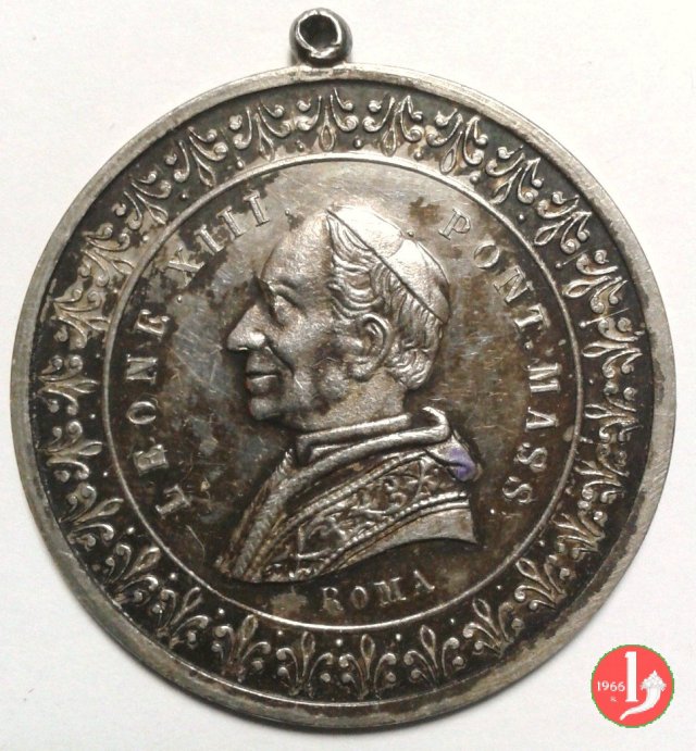 L'immacolata 1854 c. a foglie 33mm -Mo478 1878