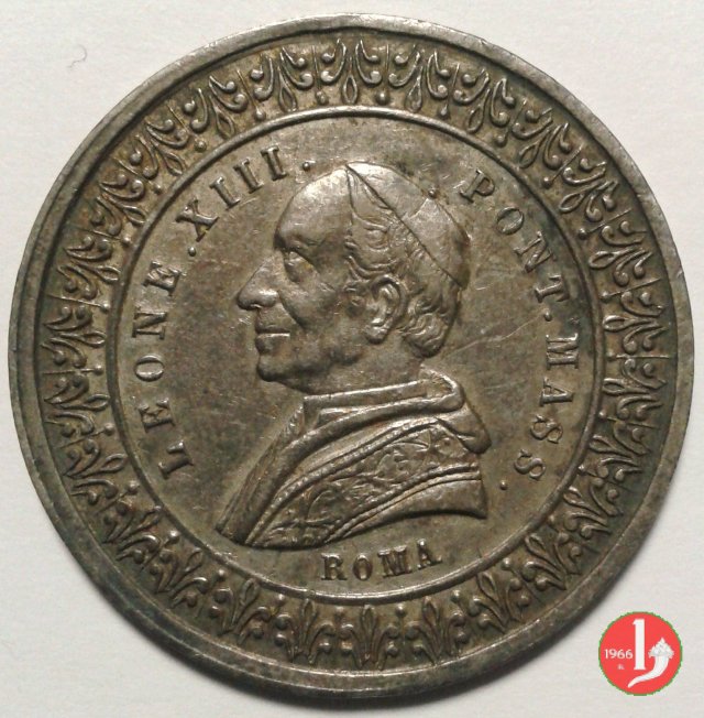 L'immacolata 1854 c. a foglie 33mm -Mo478 1878