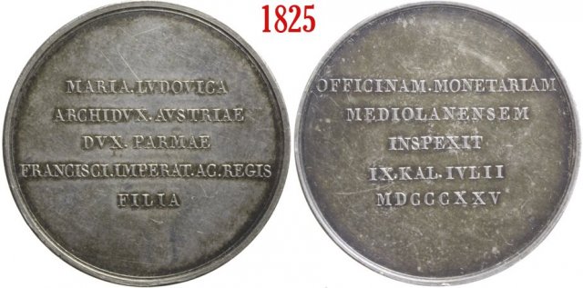 Maria Luigia Visita la Zecca di Milano 1825 -T127 1825 (Milano)