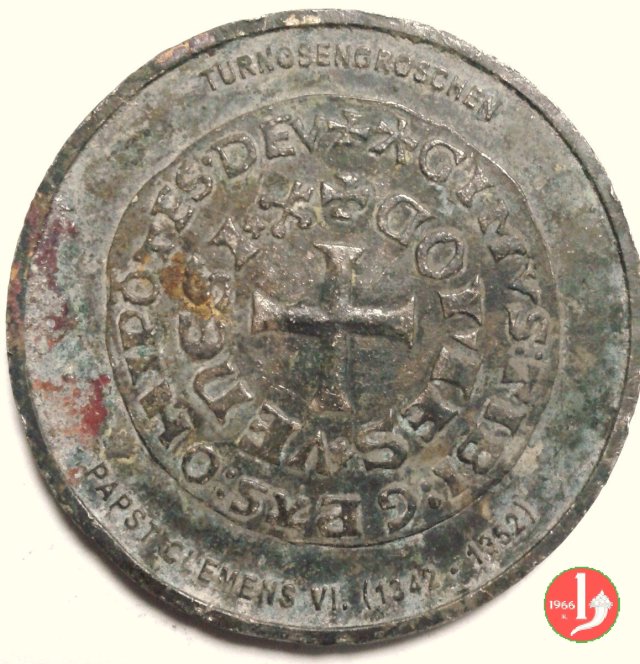 Medaglia con Grosso Tornese da 28 Denari 1850