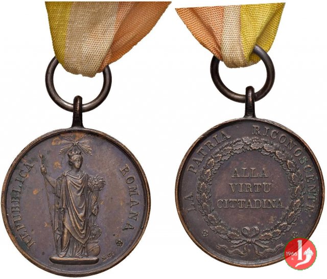 Repubblica Romana - Alla Virtú Cittadina 1848 1848 (Roma)