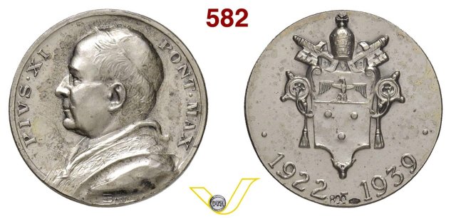 Ricordo Pontificato stemma 25mm-CM353 1939