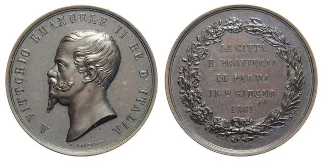 medaglia a Vittorio Emanuele II 1861 (Parma)