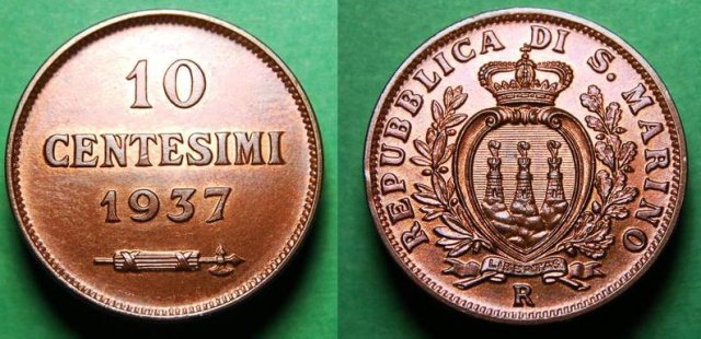 10 centesimi 1937 (Roma)