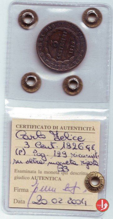 3 centesimi 1826 (Genova)