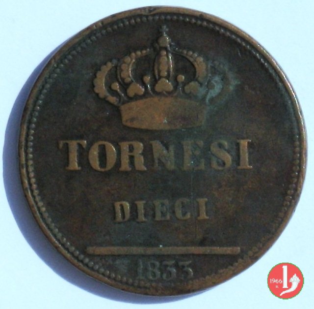 10 Tornesi 1833 (Napoli)