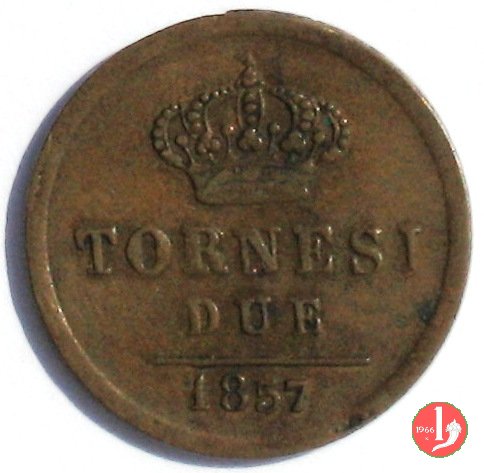 2 Tornesi 1857 (Napoli)