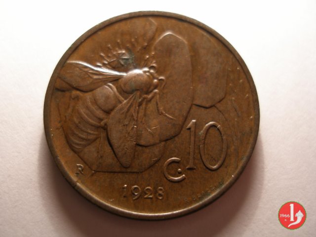 10 centesimi ape 1928 (Roma)