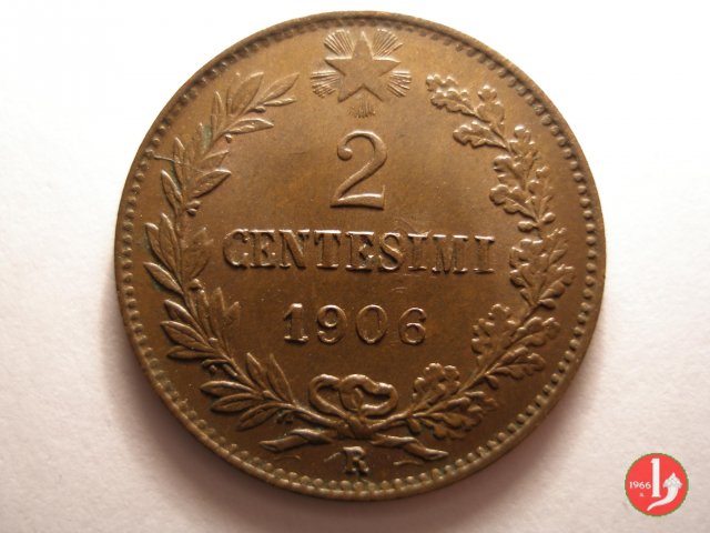 2 centesimi valore 1906 (Roma)