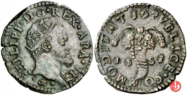Tornese con testa a dx 1581 (Napoli)