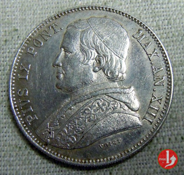 20 baiocchi (Doppio Giulio del 2° tipo) 1858 (Bologna)