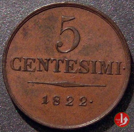 5 centesimi 1822 (Milano)