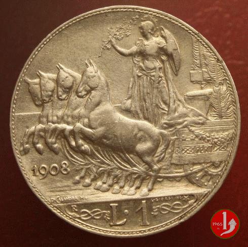 1 lira quadriga veloce 1908 (Roma)