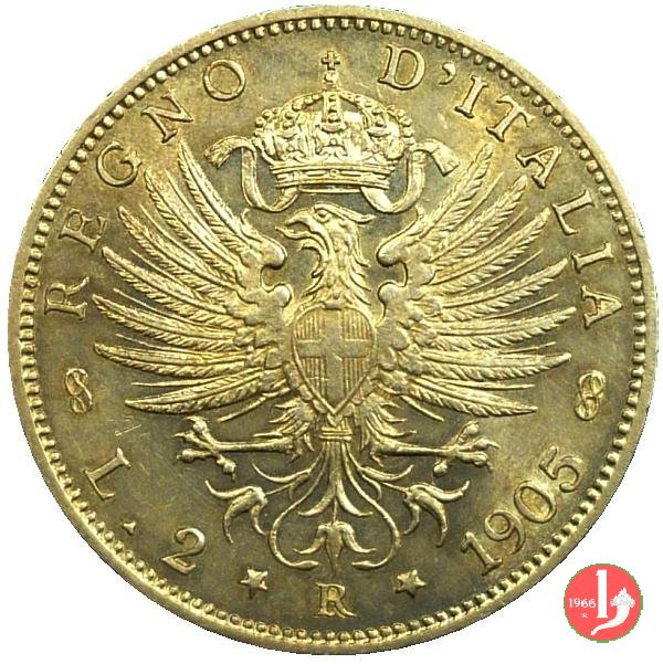 2 lire aquila sabauda 1905 (Roma)