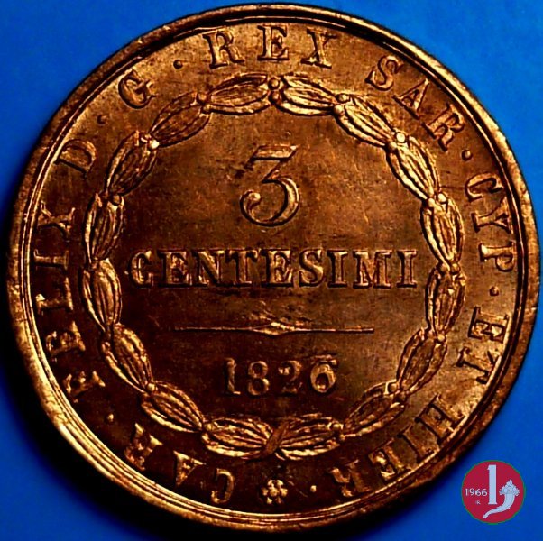 3 centesimi 1826 (Torino)