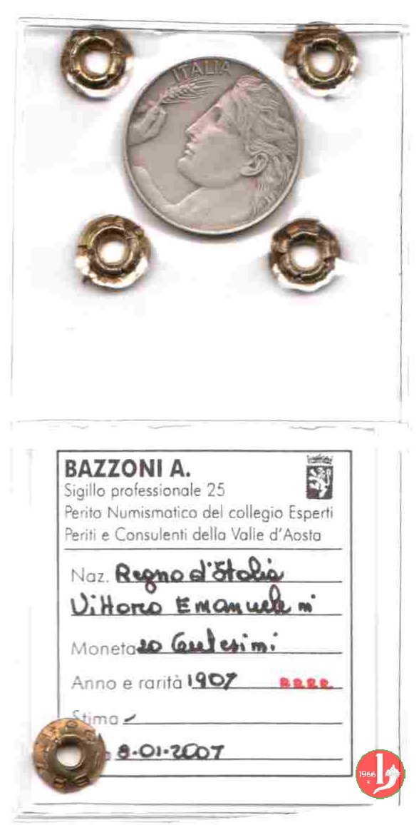 progetto 20 centesimi 1907 1907 (Johnson)