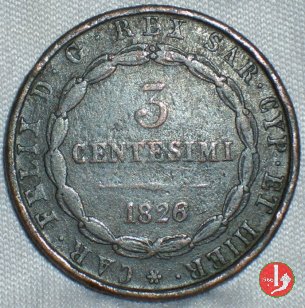 3 centesimi 1826 (Torino)