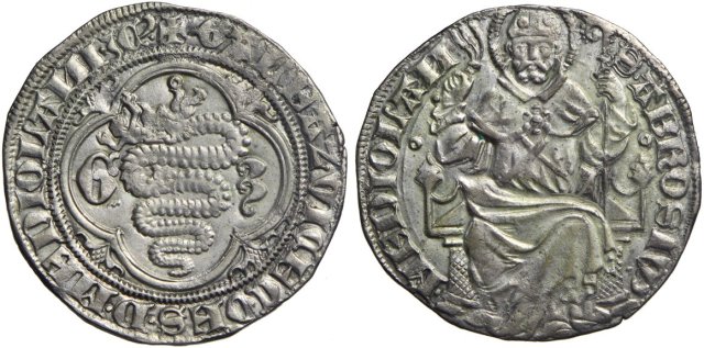 Grosso o Pegione (tipo con biscione) 1395-1402 (Milano)