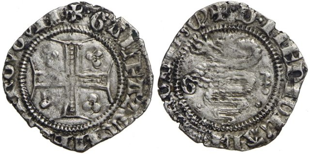 Sesino (tipo con croce e Biscione) 1395-1402 (Milano)