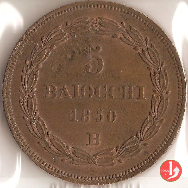 5 baiocchi 1° tipo 1850 (Bologna)