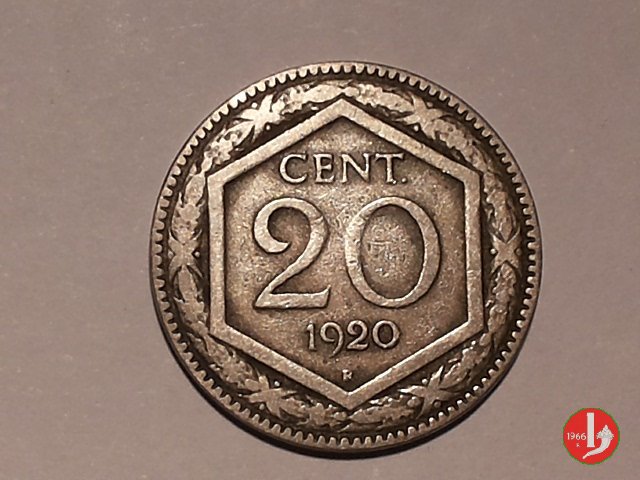 20 centesimi esagono 1920 (Roma)