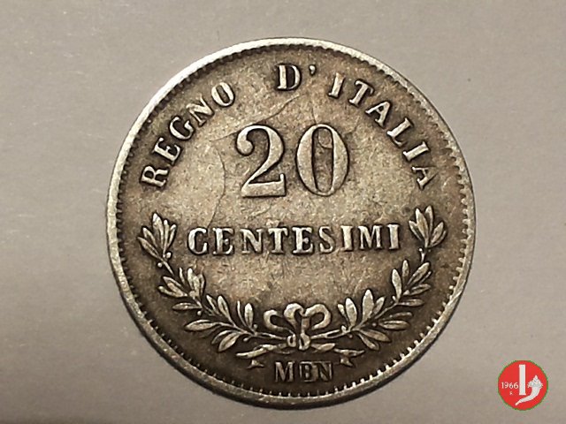 20 centesimi valore 1863 (Torino)