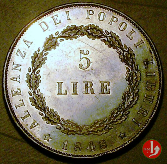 5 lire 11 agosto 1848 1848 (Venezia)